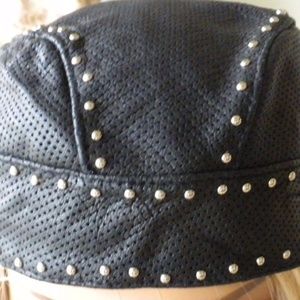 Summer Light Leather Studded Cap Hat Diamond Back